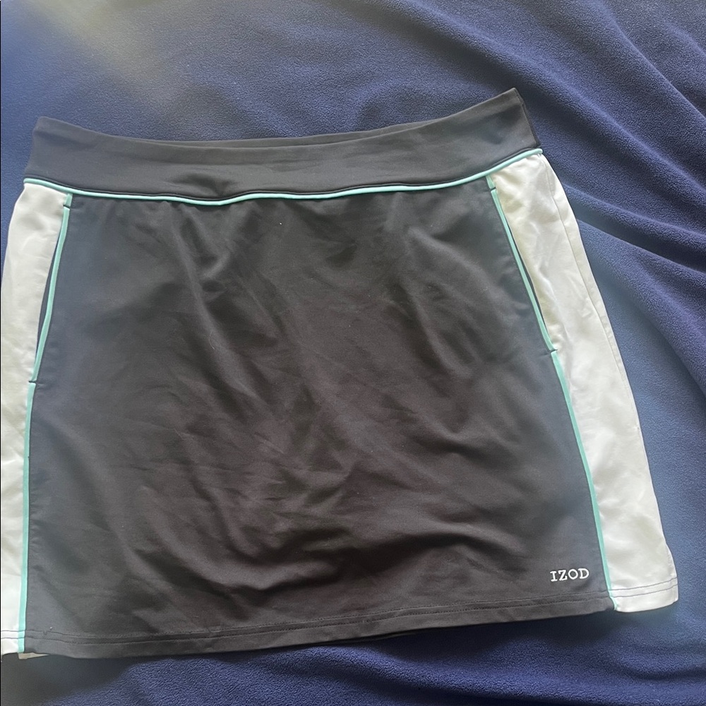 Izod Black SKORT with White Panels and Teal Accents